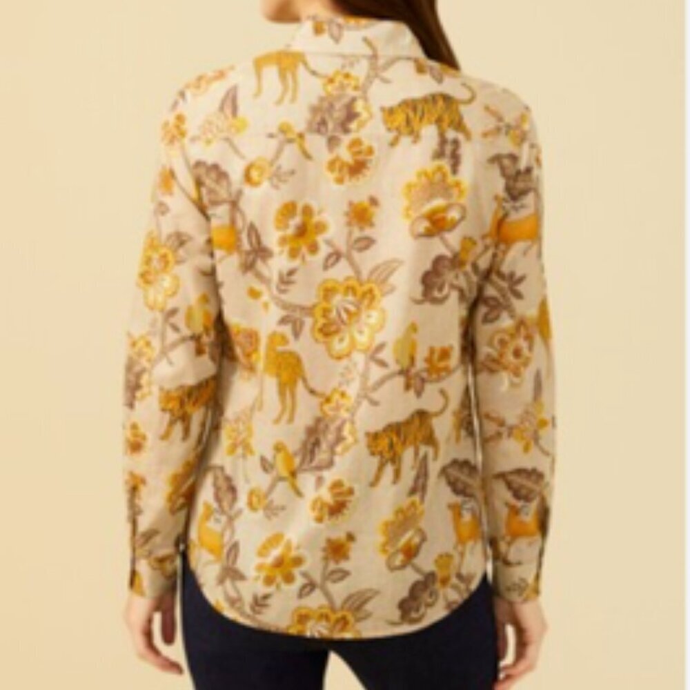 NWOT J McLaughlin Tigre Blosson Cotton Button Down Size Small - Picture 2 of 7